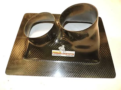 New Kennys Components Carbon Fiber Duct Dual 4 3/8  Outlets 10  X 7  NASCAR ARCA • $59