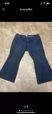 Venezia Jeans Womens Size 7 28  Petite Flared Leg Blue Stretch Denim Dark Wash • $10