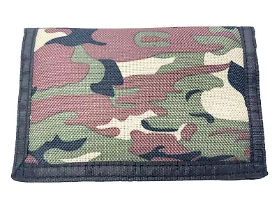 Lorenz Unisex Green Camouflage Cammo Army Canvas Wallet Coin Pouch Credit Card • £3.49