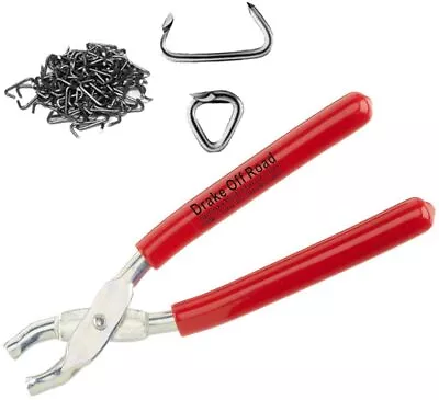 Hog Ring Pliers Kit With 100pcs Rings Tool Set For Seat Cover Upholstery Red New • $17.63