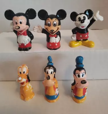 VINTAGE WALT DISNEY PENCIL TOPPERS? Mickey Mouse Goofy Pluto & Mickey PVC Figure • $9.99