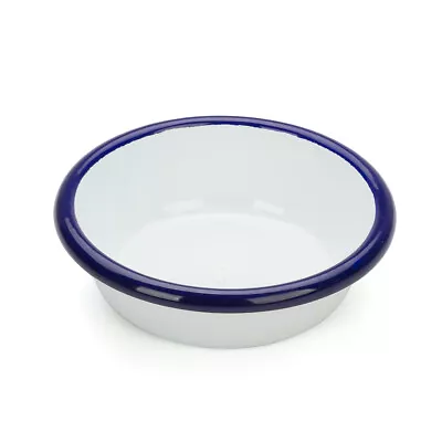 NEW Falcon Enamel Round Desert Dish White & Blue 10cm • £4.64