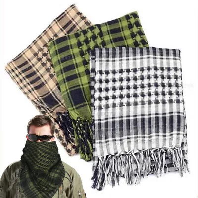 Unisex Arab Head Scarf Wrap Arafat Shemagh Keffiyeh Checkered Neck Shawl Hijab • £3.89