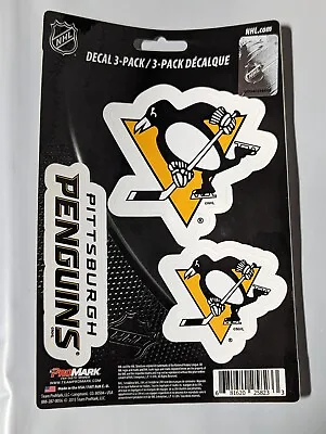 Pittsburgh Penguins 3-Pack Die-cut Decals Stickers Sheet Measures 5  X 7  New! • $7.91