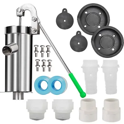 Manual Hand Water Pitcher Pump 33Ft Lift Stainless Steel Hand Well Pump Suction • $29.99
