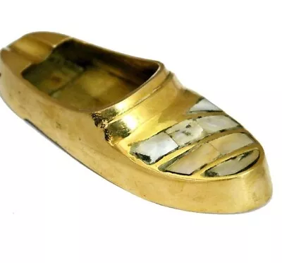 Garden Of Arts Brass Stylish Shoe Shape Ashtray Perfect Gift Compact Unique  • £5.19