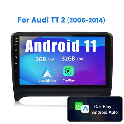 2+32GB CarPlay For Audi TT 9'' Android 11 Car Radio Stereo GPS Sat Nav DAB WIFI  • £139.99