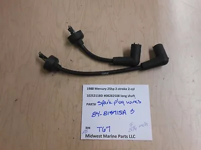 84-813715A 3 Mercury 1988 25hp 0B282508 Outboard Spark Plug Wires T67 • $23