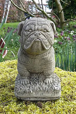 🇬🇧stone Garden British Bulldog Dog With British Flag Puppy Ornament🇬🇧🐶 • £14.50