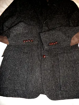 POLO RALPH LAUREN Patch Pockets Leather Elbow Tweed Slim Jacket Sz Uk 40R EUR50R • £129.99