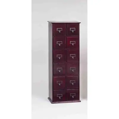 Library Card Catalog CD DVD Storage Cabinet 12 Drawer Stores 228 Discs • $229.99