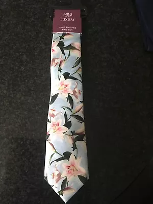 Men’s Luxury  Hand Finished Silk Ties Ex M&S 4 Designs Floral And Paisley RRP£25 • £7.95