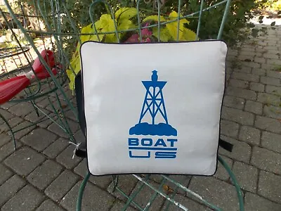 Vtg Nautical Boat Seat Cushion  BOAT US  V-Clean Nautical  USA  7/24 • $39.75