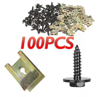 $10.48 • Buy 100xBumper Engine Transmission Splash Shield Cover Rivet Clip Bolt Screw For BMW