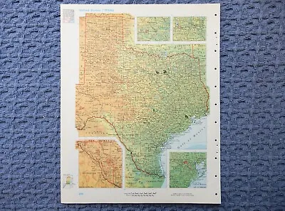 1966 TEXAS Atlas Map Vintage World Book Atlas Full Color • $11.75