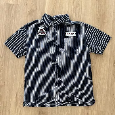 Disney Mickey And Minnie's Runaway Railway Train Conductor Button Shirt Medium • $39.99