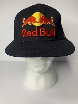 Red Bull Hat Black Fitted Hat Cap Embroidered Size 7 • $30