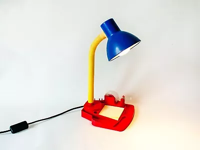 French Vintage Memphis Milano 1980s Primary Colour Desk Lamp With Desk Tidy • $84