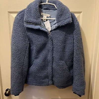 H&M L.O.G.G. - Blue Fluffy Faux Fur Jacket. Size : XS NEW W/ Tags • $30