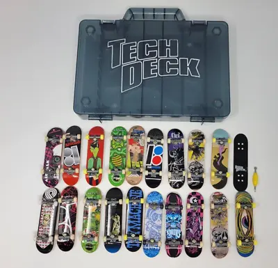 Tech Deck Finger Boards Lot Of 19 Skateboards W/ Carrying Case Bartie Tony Hawk • $59.99