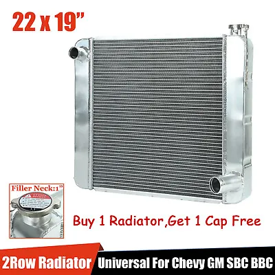 22 X19  Universal High Performance Aluminum 2 Row Radiator For Chevy GM SBC BBC • $89.99