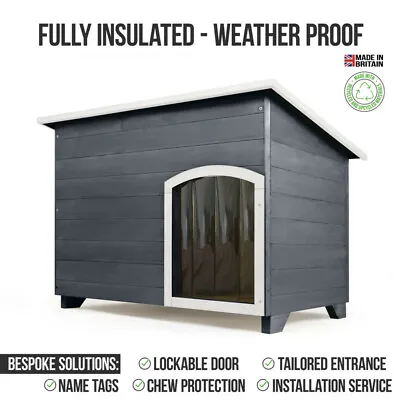 Outdoor Dog Kennel / House Winter Weather Proof Insulated - XL Silver Copse 011 • £299.99