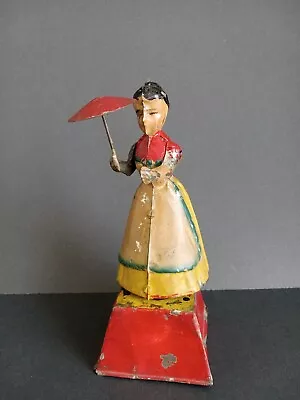 Gunthermann Tin Wind Up Whirling Woman With Parasol On Platform • $1379