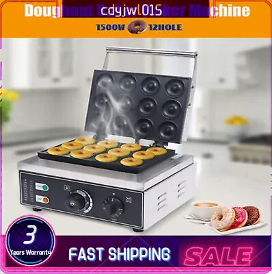 Commercial 12-Hole Donut Maker Machine Electric Nonstick Doughnut Making Machine • $129