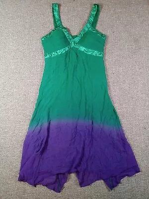 Women's SANGRIA Sleeveless Dress Size 10 Green Fade To Purple • $12.99