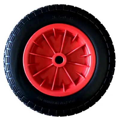 3.50 - 8 Red Puncture Proof Wheelbarrow Launching Trolley 14  Wheel 35mm Bore • £14.95