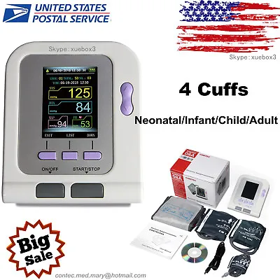 CONTEC-08A Digital Blood Pressure Monitor Upper Arm BP Cuffs+SW Adult/Pediatric • $69.99