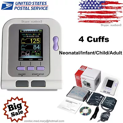 Digital Blood Pressure Monitor Adult/Pediatric Upper Arm 4 BP Cuffs CONTEC 08A • $69.99