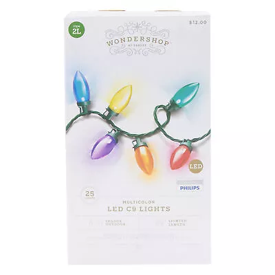 Wondershop 25ct Multicolor LED C9 Christmas String Lights 24’ Lighted Length • $9.99