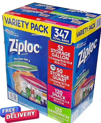 Ziploc Freezer Food Bags Variety Pack 347 Bags Zip Seal • £33.95