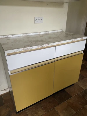 Original Vintage Retro 1960s 1970s Formica Kitchen Cupboard Base Cabinet • £25