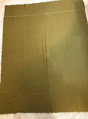 Vintage U.S.  Army Wool Blanket WWII Era Olive Green Finished Edges • $69