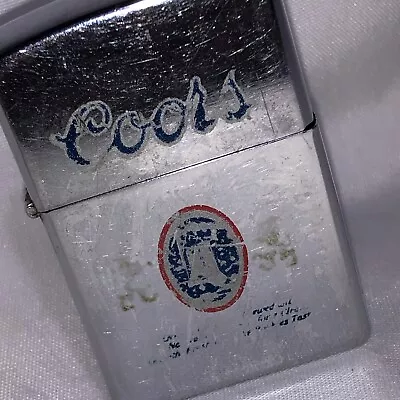 Vintage KGM Vector Butane Flip Top Lighter Coors Beer Advertising Need Work • $12