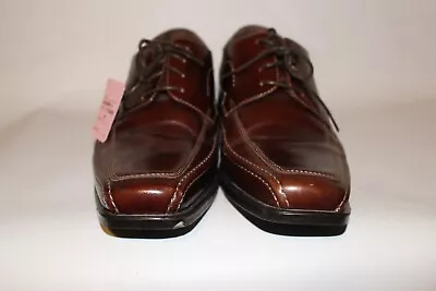 Johnston & Murphy 8m Brown Lace Up Mens Sq Toe Dress Shoes Formal Casual Comfort • $60