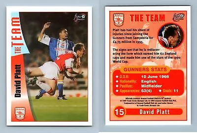 £0.99 • Buy David Platt #15 Arsenal Fans Selection 1997 Futera Trading Card