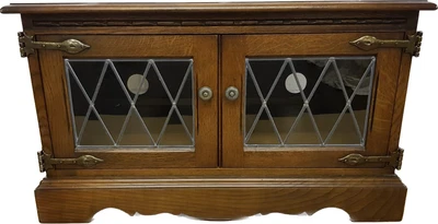 £119.99 • Buy Old Charm Oak Leaded Glass TV Cabinet.