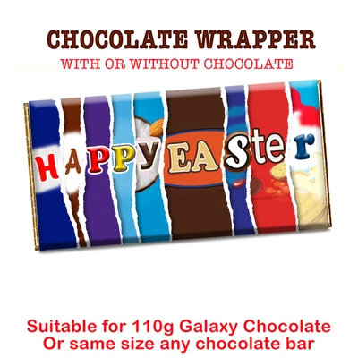 £4.39 • Buy Happy Easter Chocolate Bar Wrapper Novelty Gift Present For Friends Family Wife