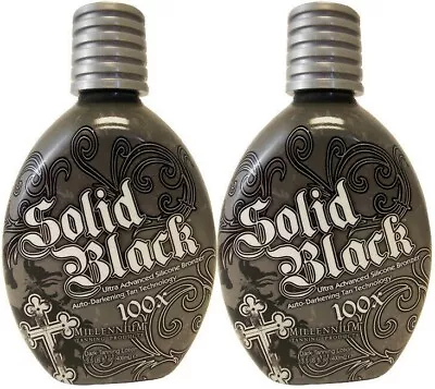 2 Millennium SOLID BLACK 100X Bronzer Dark Tanning Bed Lotion • $59.64