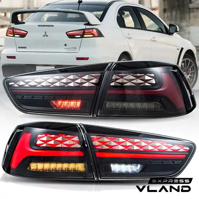 VLAND SMOKE LED Rear Tail Lights For 2008-19 Lancer & EVO X W/Startup Sequential • $368.99