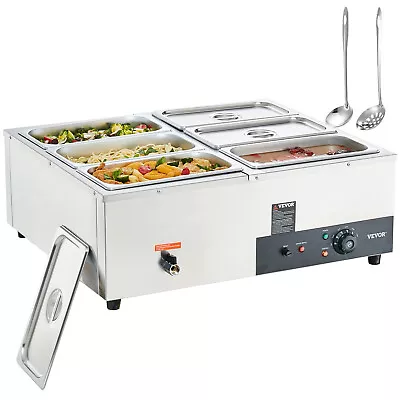 VEVOR Commercial Food Warmer 48Qt Countertop Steam Table Buffet Pan Bain Marie • $185.99