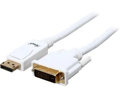 Rosewill RCDC-14006 6 Ft. White DisplayPort To DVI 28AWG DisplayPort To DVI  Cab • $10.41