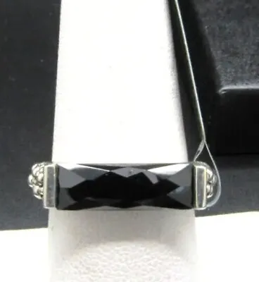 MICHAEL DAWKINS GENUINE Black Onyx Checkerboard Ring .925 Silver NIB Size 8 • $49.99