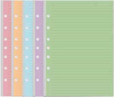 Mini Binder 5 Colorful Line Paper For 3 Or 7 Ring Binders - 100 Sheets/200 Pa... • $16.99