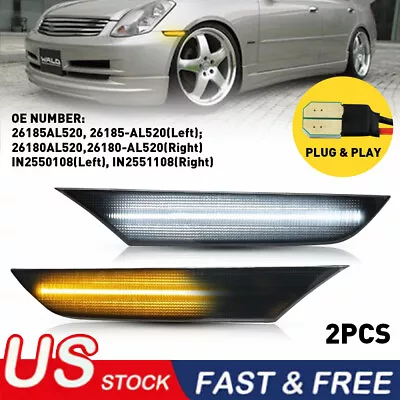 For 2003-2006 Infiniti G35 Sedan Sequential Switchback LED Side Marker Light New • $30.99