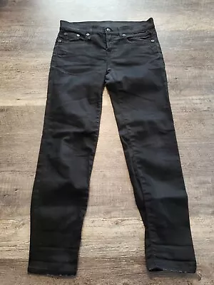 R13 Relaxed Skinny Jeans Sz 25 In Black Tapered Leg Tucked Ankle R13W0043-1 (K • $60