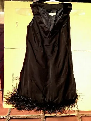 $23.96 • Buy Black 1920s-30s Fancy DRESS Costume With Ostrich Feather Hem; Size M Women's